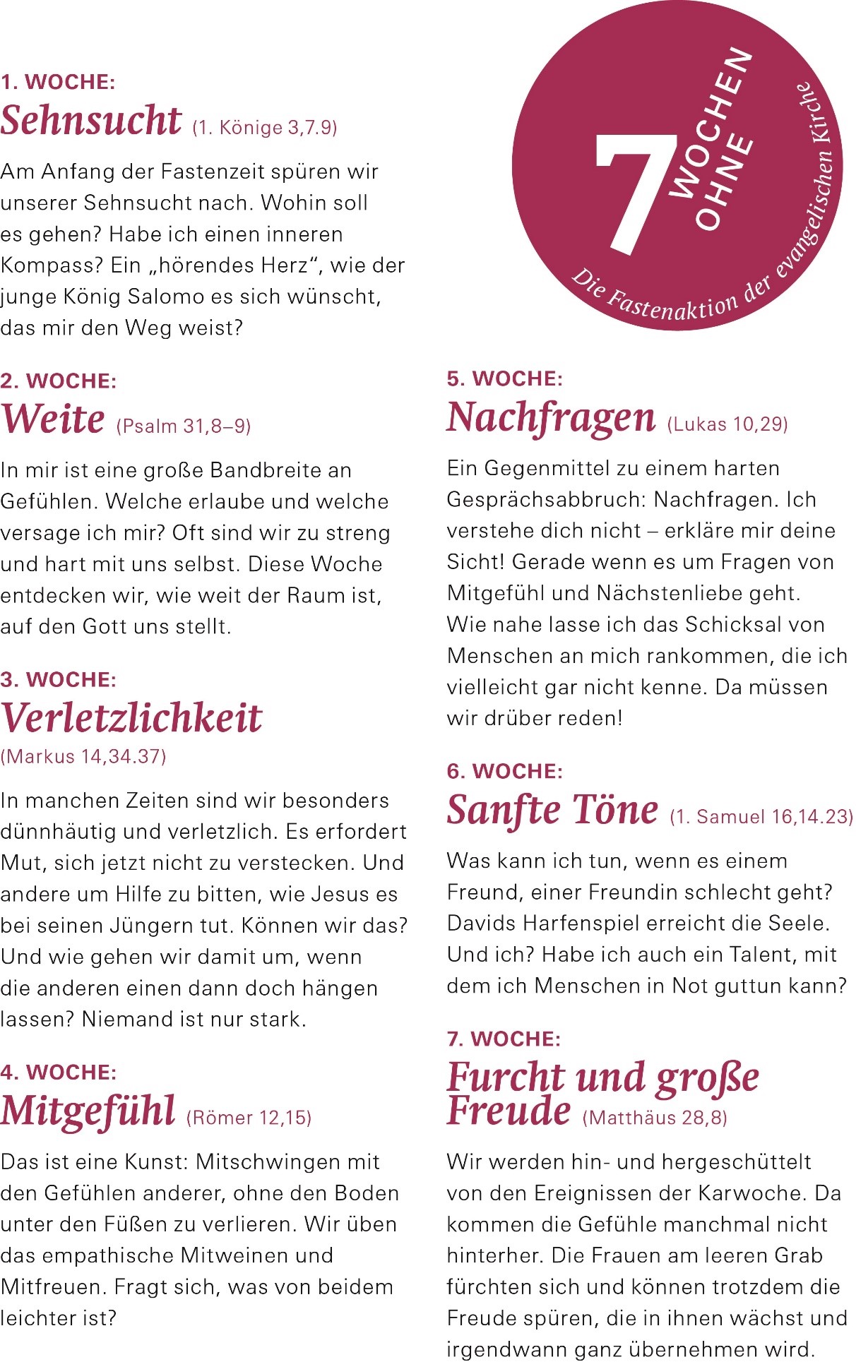 Gemeinsam durch die Zeit, Einladung zur Fastenaktion 2026